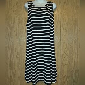 Old Navy Black and White Striped Midi Dress NWT XXL